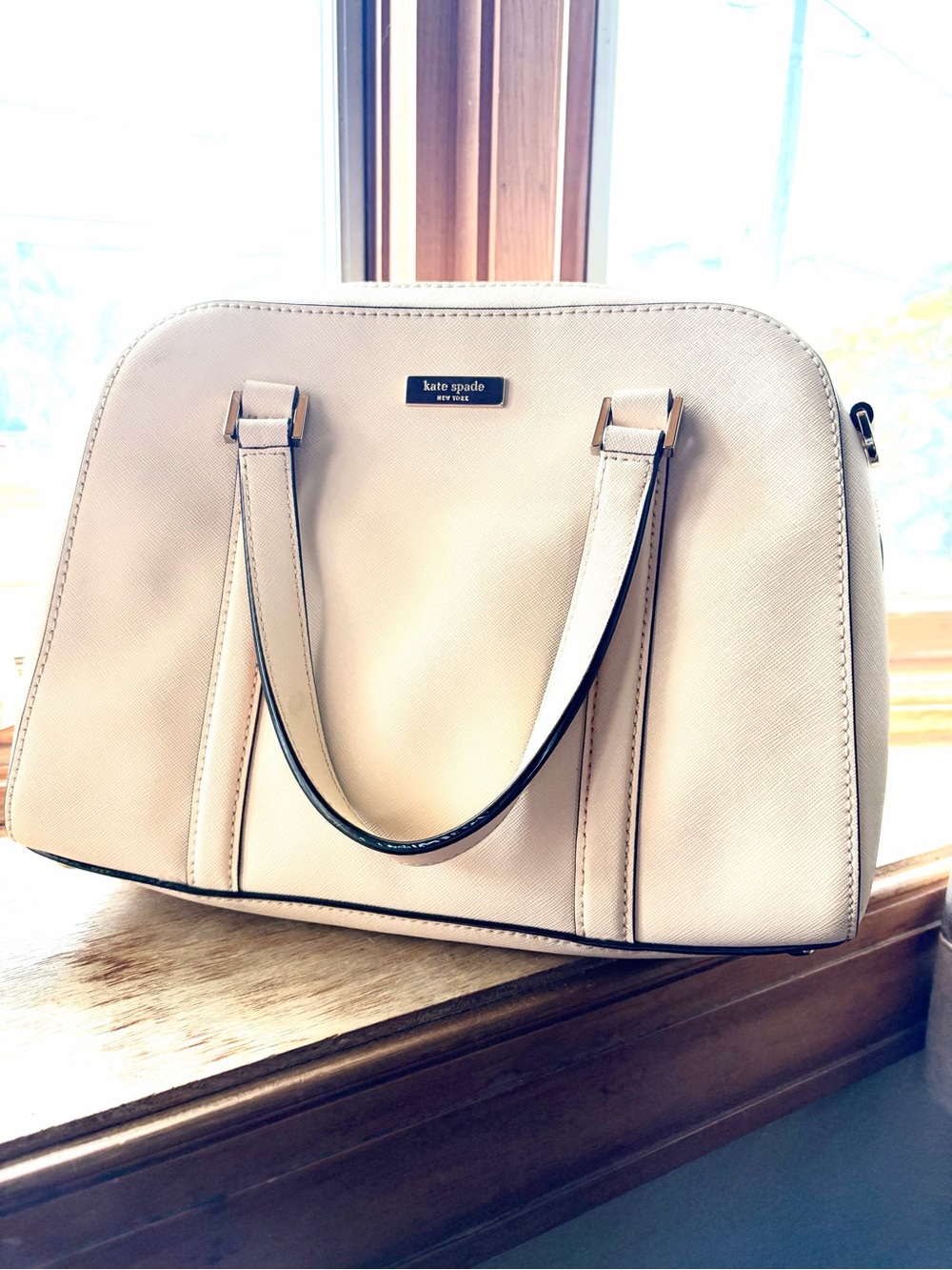Kate Spade Beige Saffiano Dome Satchel